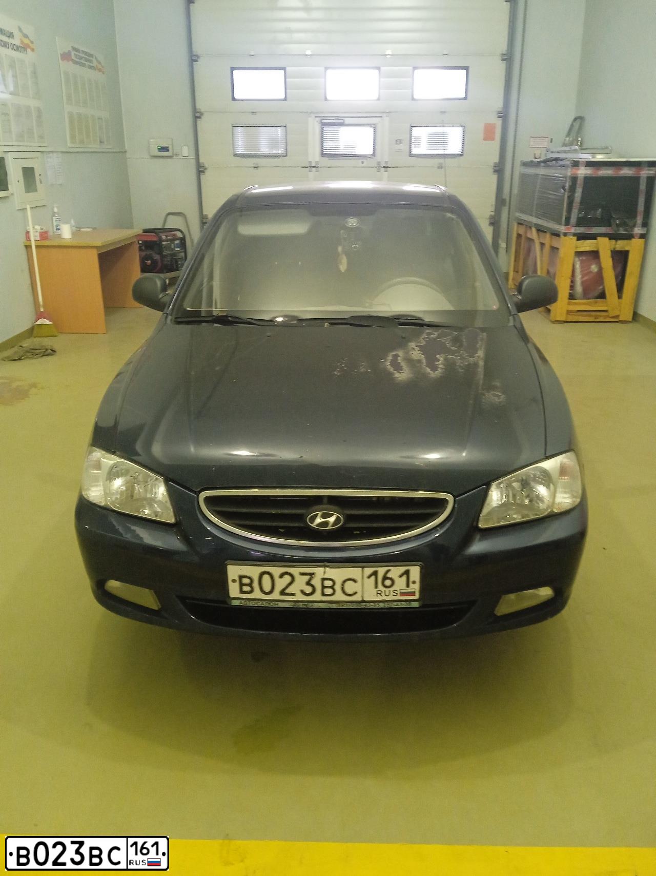 Фото автомобиля TAGAZ ACCENT, 2008 — госномер В023ВС161. Цвет: синий