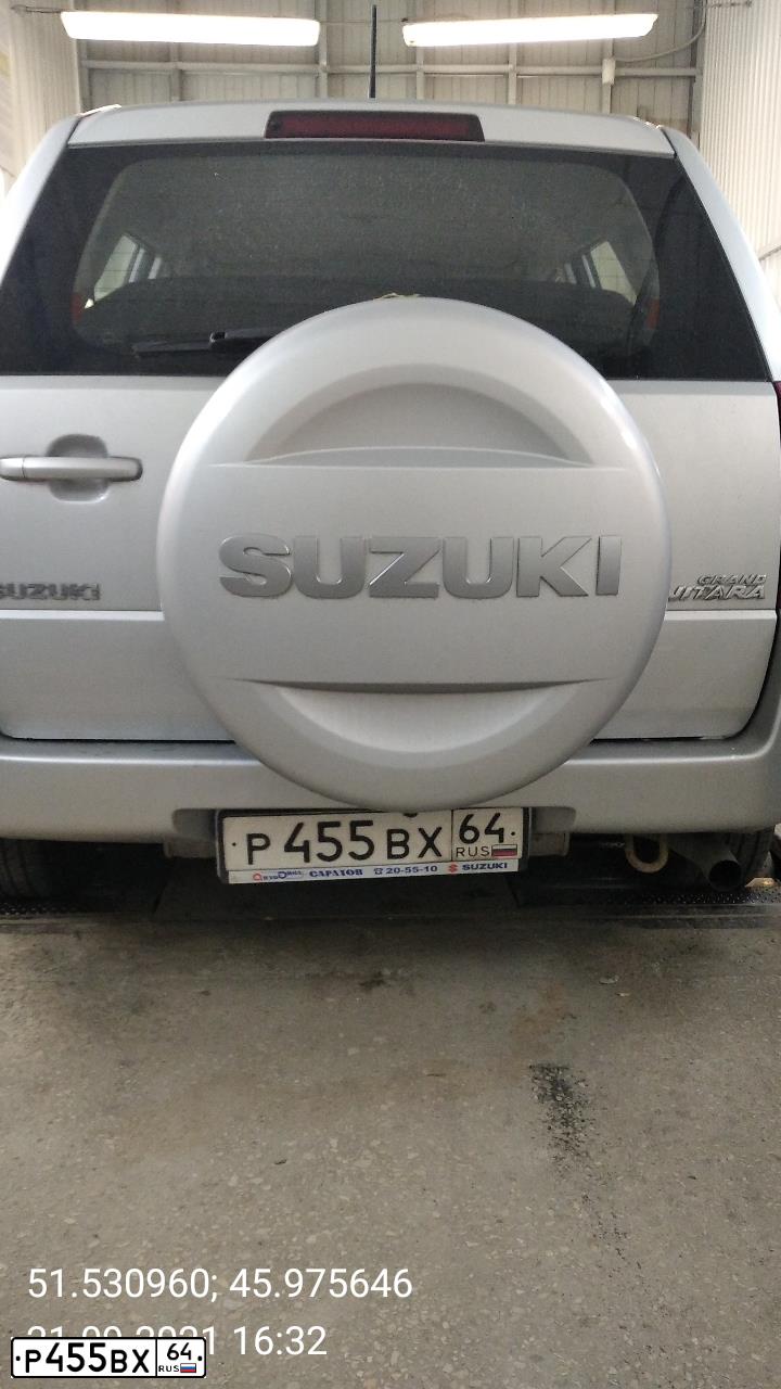 Фото автомобиля SUZUKI /GRAND/ VITARA, 2008 — госномер Р455ВХ64. Цвет: СЕРЕБРИСТЫЙ