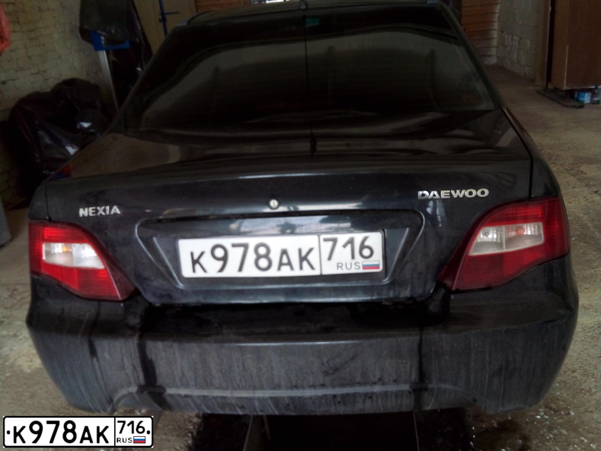 Фото автомобиля DAEWOO NEXIA, 2012 — госномер К978АК716. Цвет: БЛЕДНО-ЧЕРНЫЙ