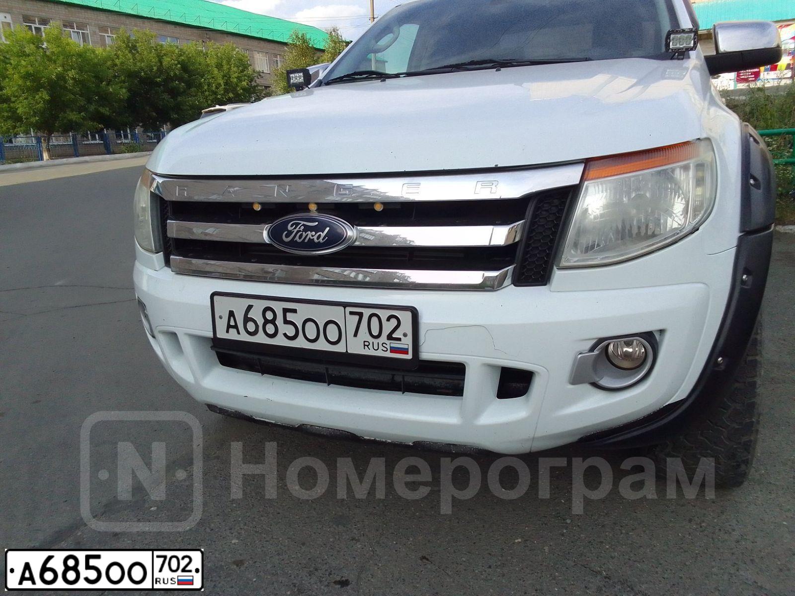 Фото автомобиля FORD RANGER, 2012 — госномер А685ОО702. Цвет: Белый