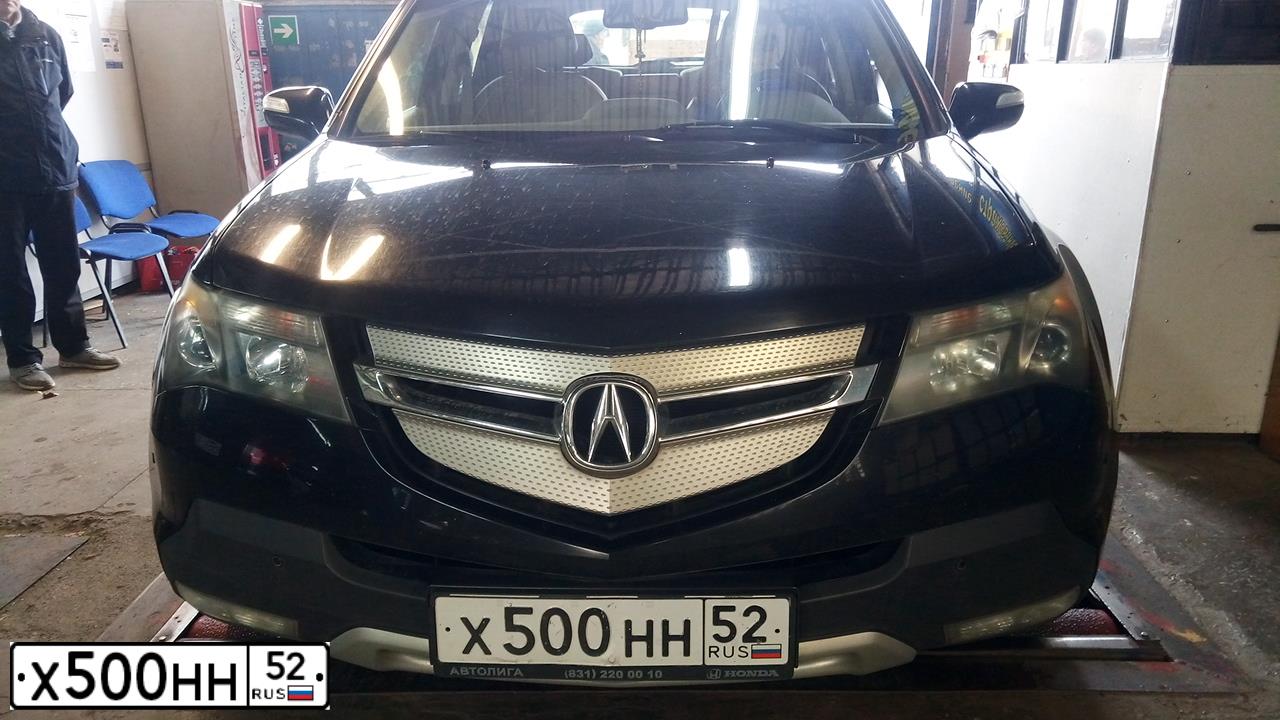 Фото автомобиля ACURA MDX, 2008 — госномер Х500НН52. Цвет: ЧЕРНЫЙ