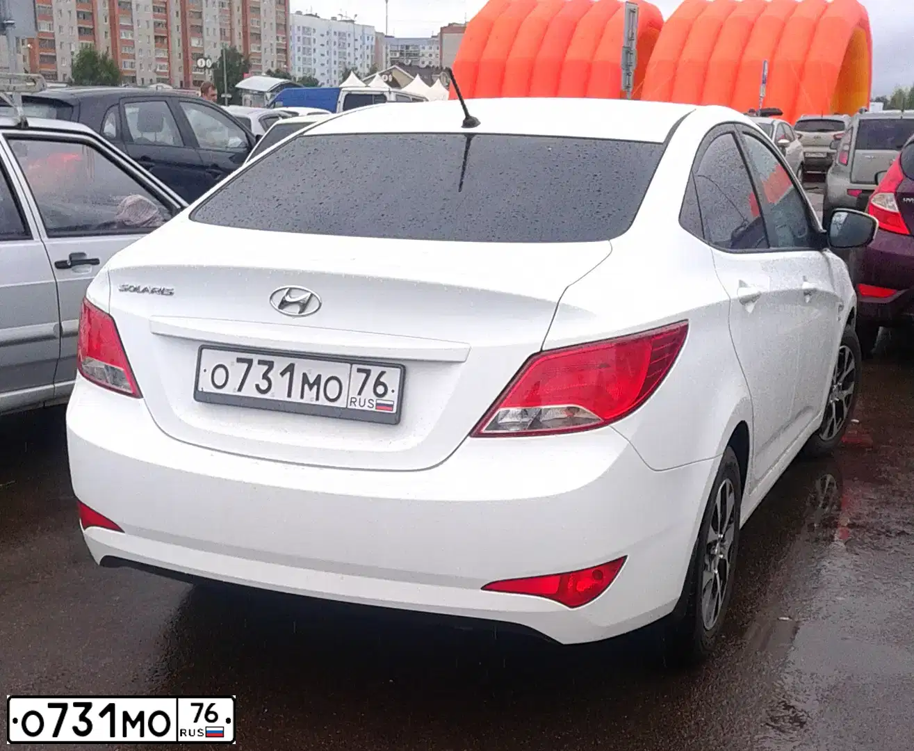 Фото автомобиля HYUNDAI SOLARIS, 2016 — госномер О731МО76. Цвет: БЕЛЫЙ
