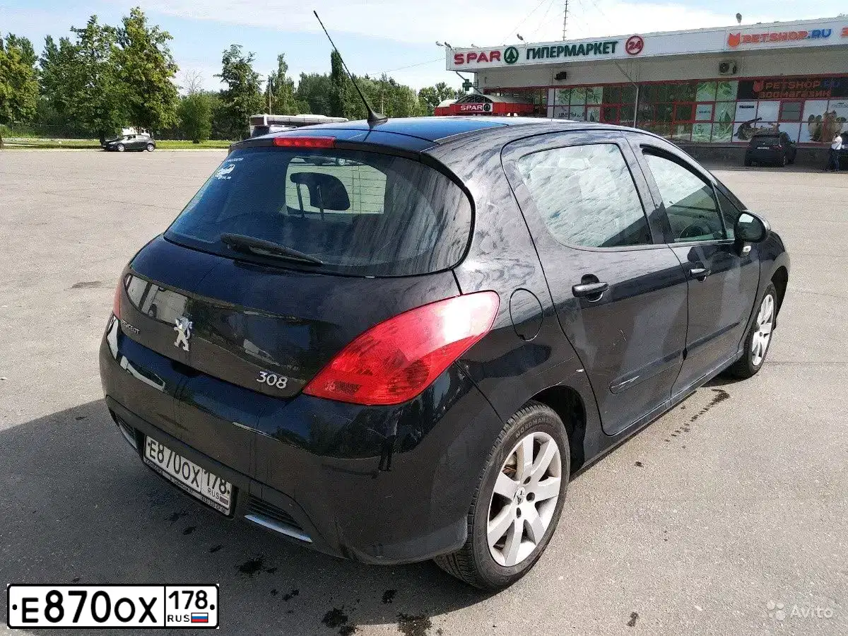 Фото автомобиля PEUGEOT T 308, 2010 — госномер В355РХ198. Цвет: ЧЕРНЫЙ