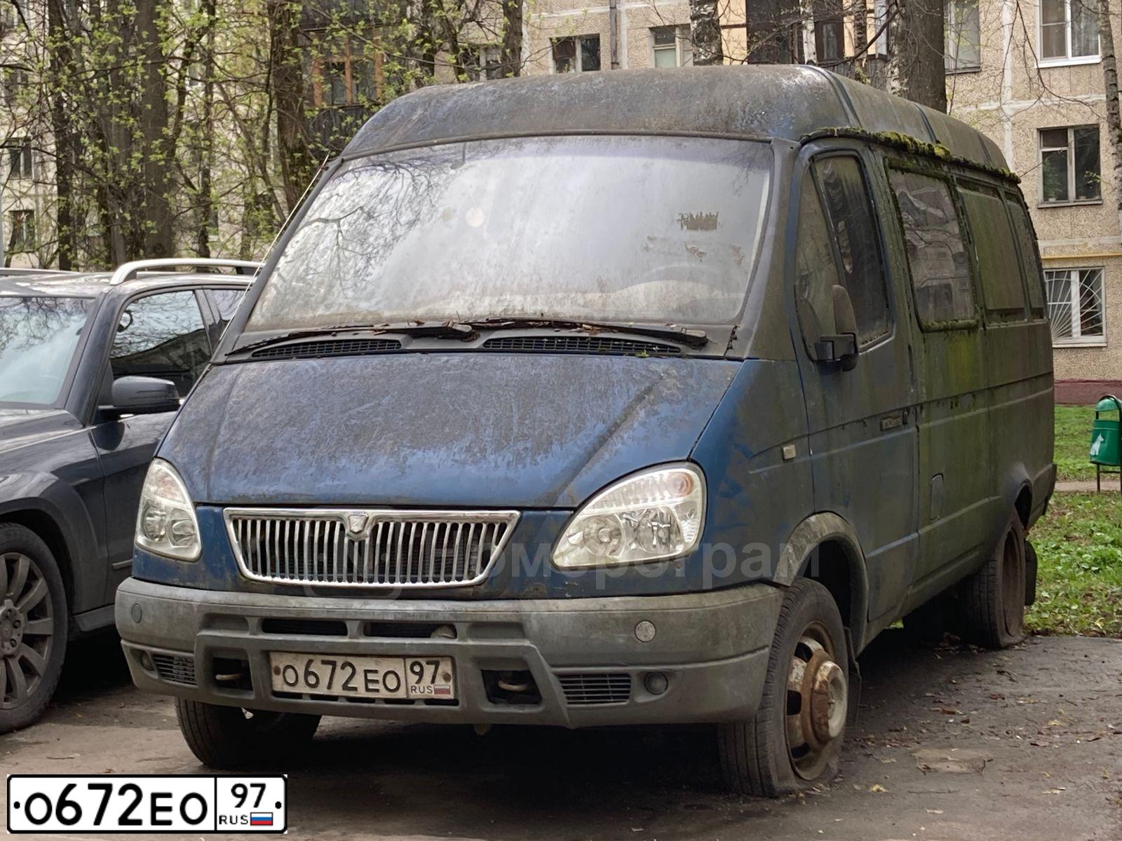 Фото автомобиля GAZ 2705 EL, 2003 — госномер О672ЕО97. Цвет: синий