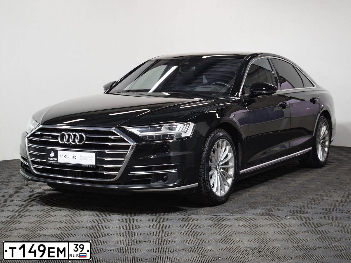 Фото автомобиля AUDI A8, 2019 — госномер Т149ЕМ39. Цвет: ЧЕРНЫЙ