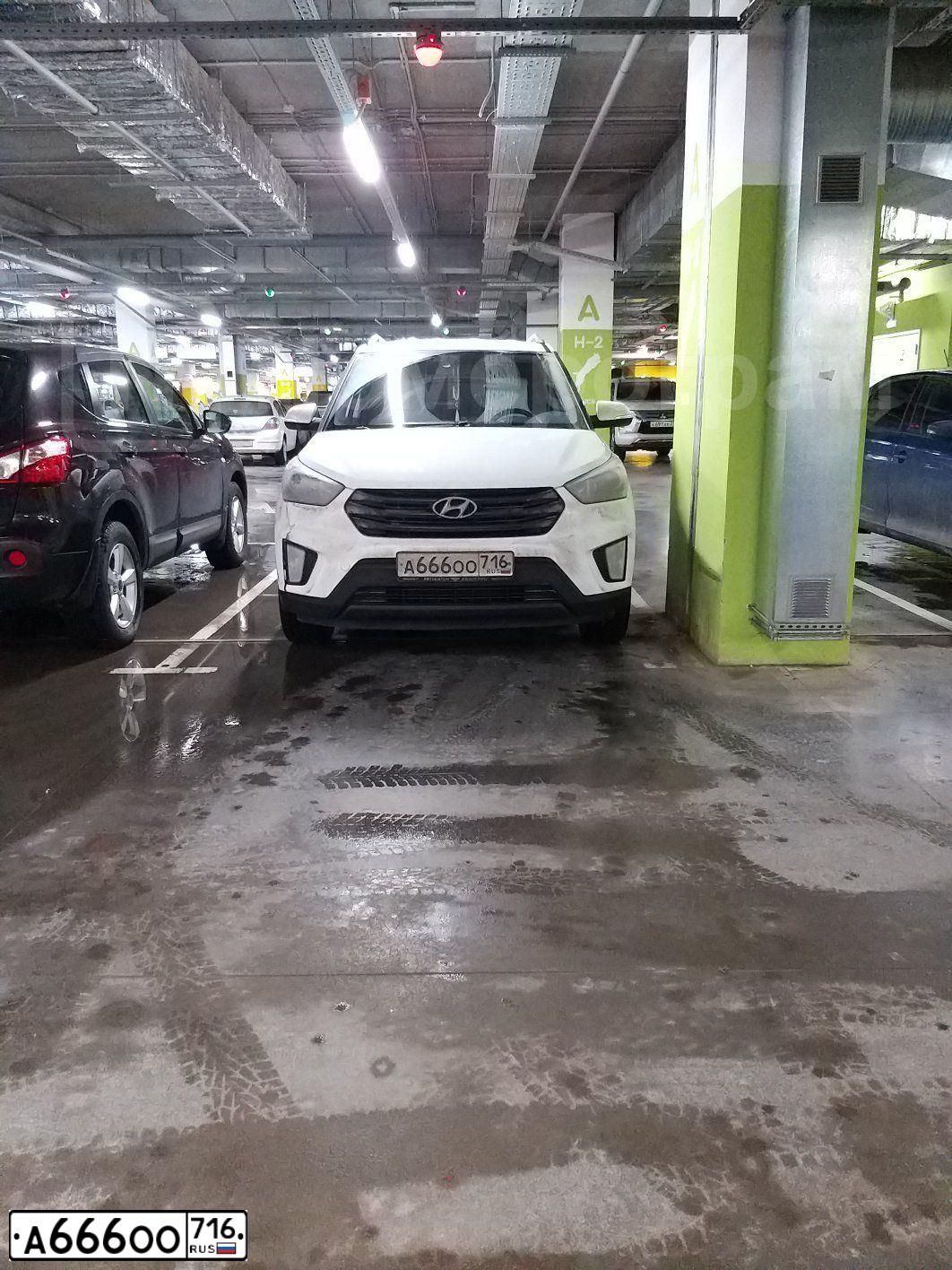 Фото автомобиля HYUNDAI CRETA, 2018 — госномер А666ОО716. Цвет: Белый