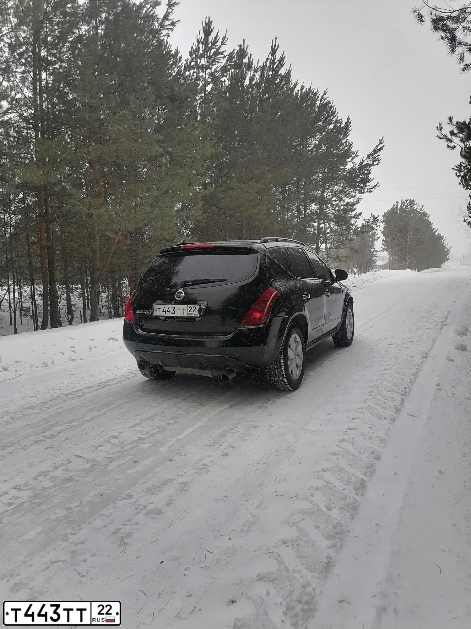 Фото автомобиля NISSAN MURANO, 2005 — госномер Т443ТТ22. Цвет: ЧЕРНЫЙ