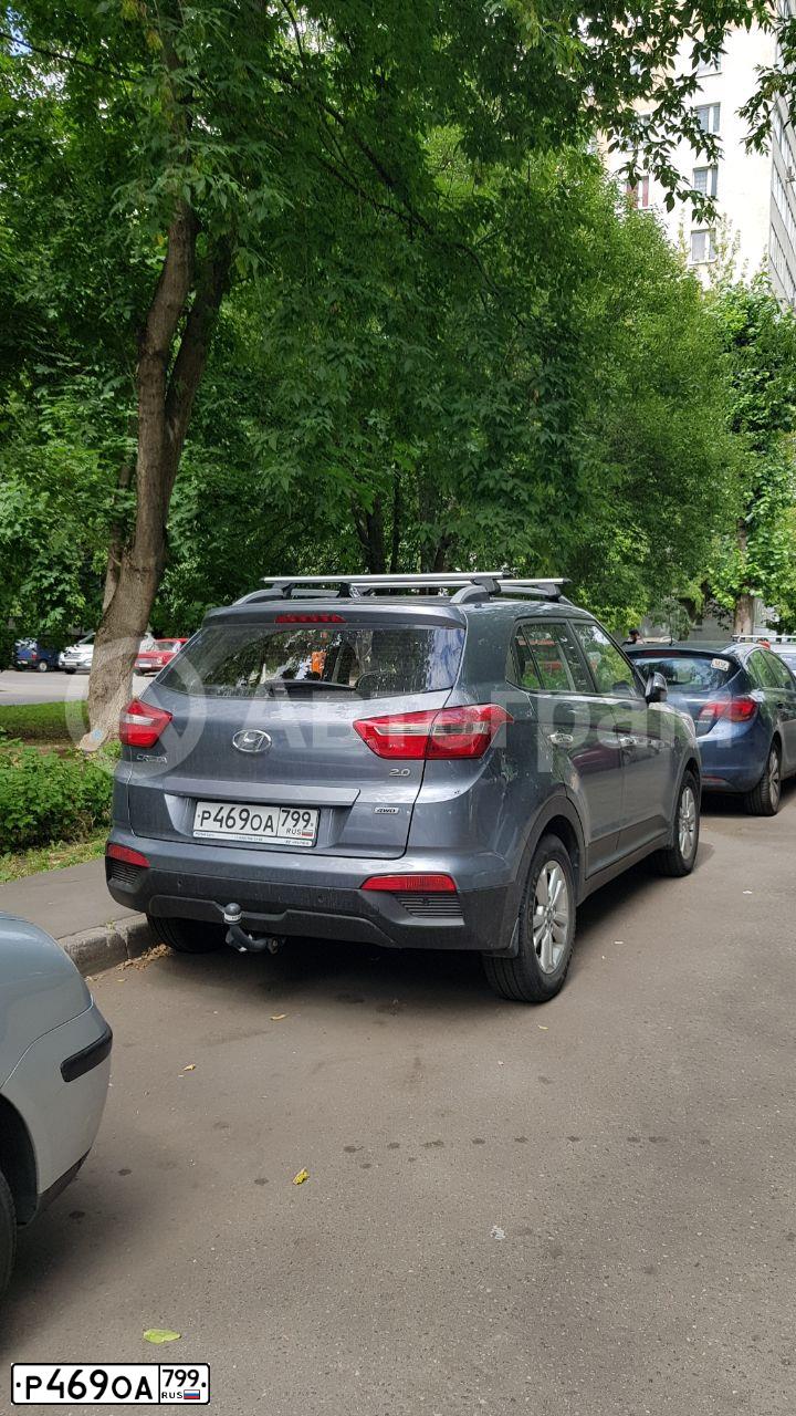 Фото автомобиля HYUNDAI CRETA, 2019 — госномер Р469ОА799. Цвет: СЕРЫЙ