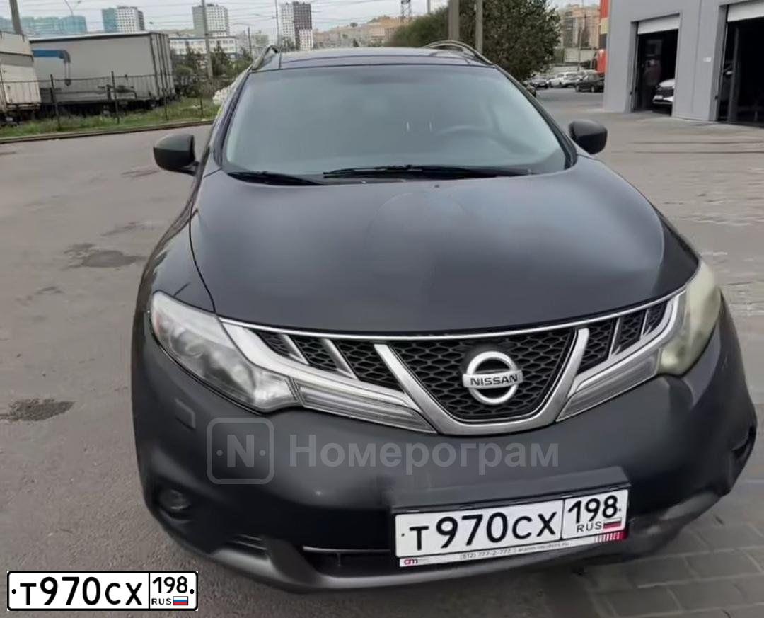 Фото автомобиля NISSAN MURANO, 2010 — госномер Т970СХ198. Цвет: ЧЕРНЫЙ