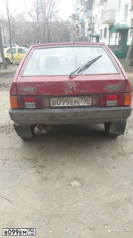 Фото автомобиля LADA 2108 SAMARA, 1992 — госномер В099ЕМ750. Цвет: ВИШНЕВЫЙ
