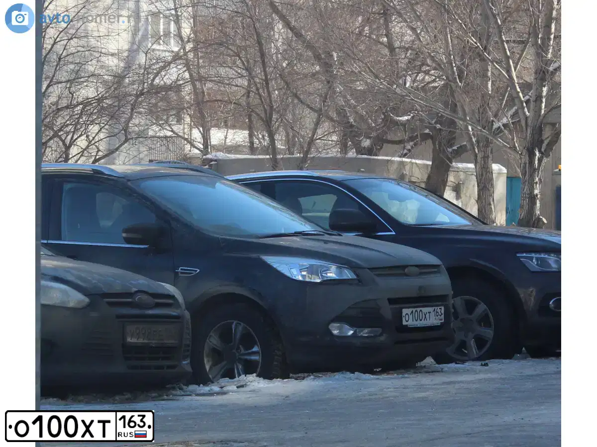 Фото автомобиля FORD KUGA, 2013 — госномер О100ХТ163. Цвет: ЧЕРНЫЙ
