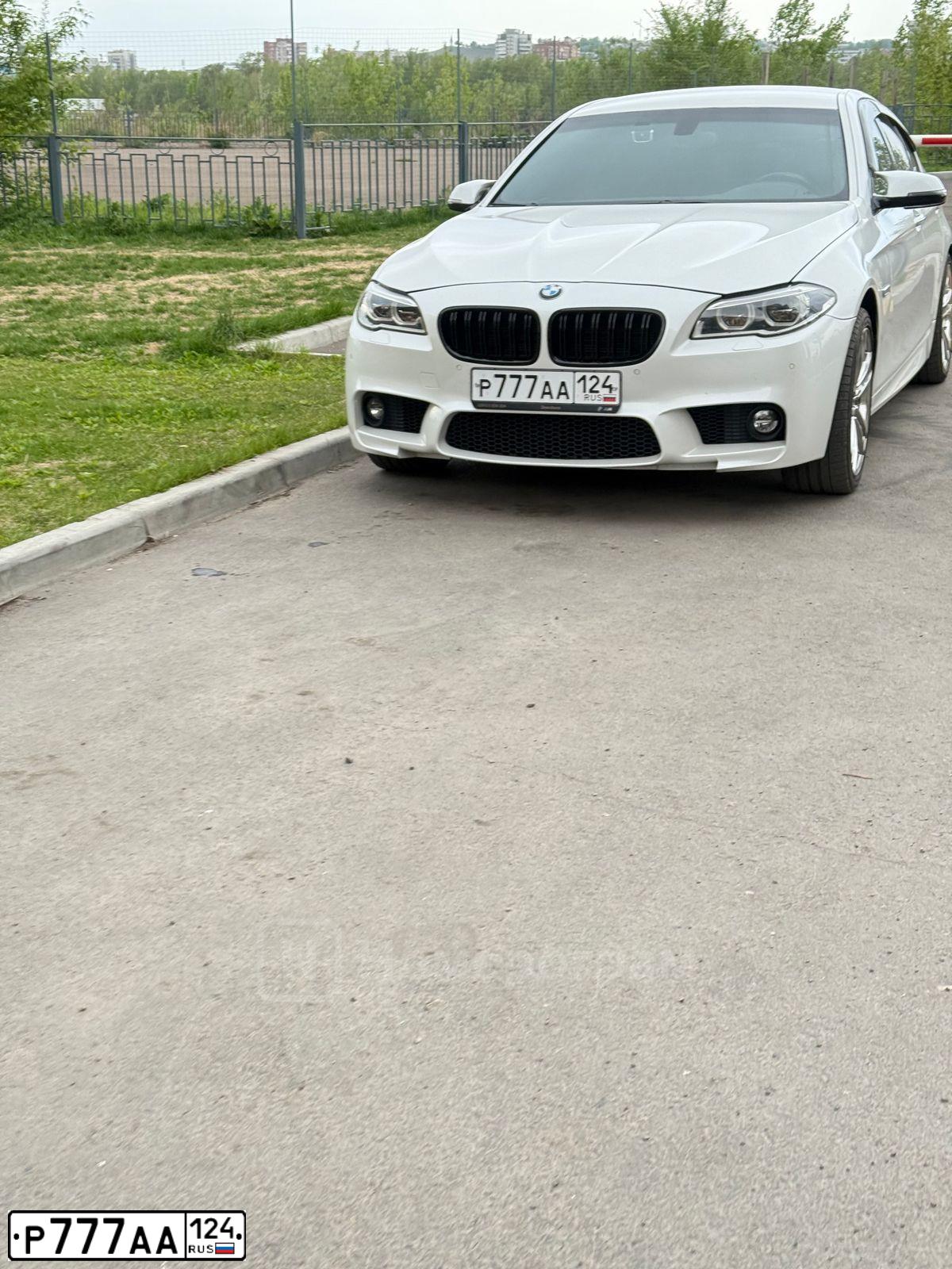 Фото автомобиля BMW SERIE 5, 2016 — госномер С912НУ124. Цвет: Белый