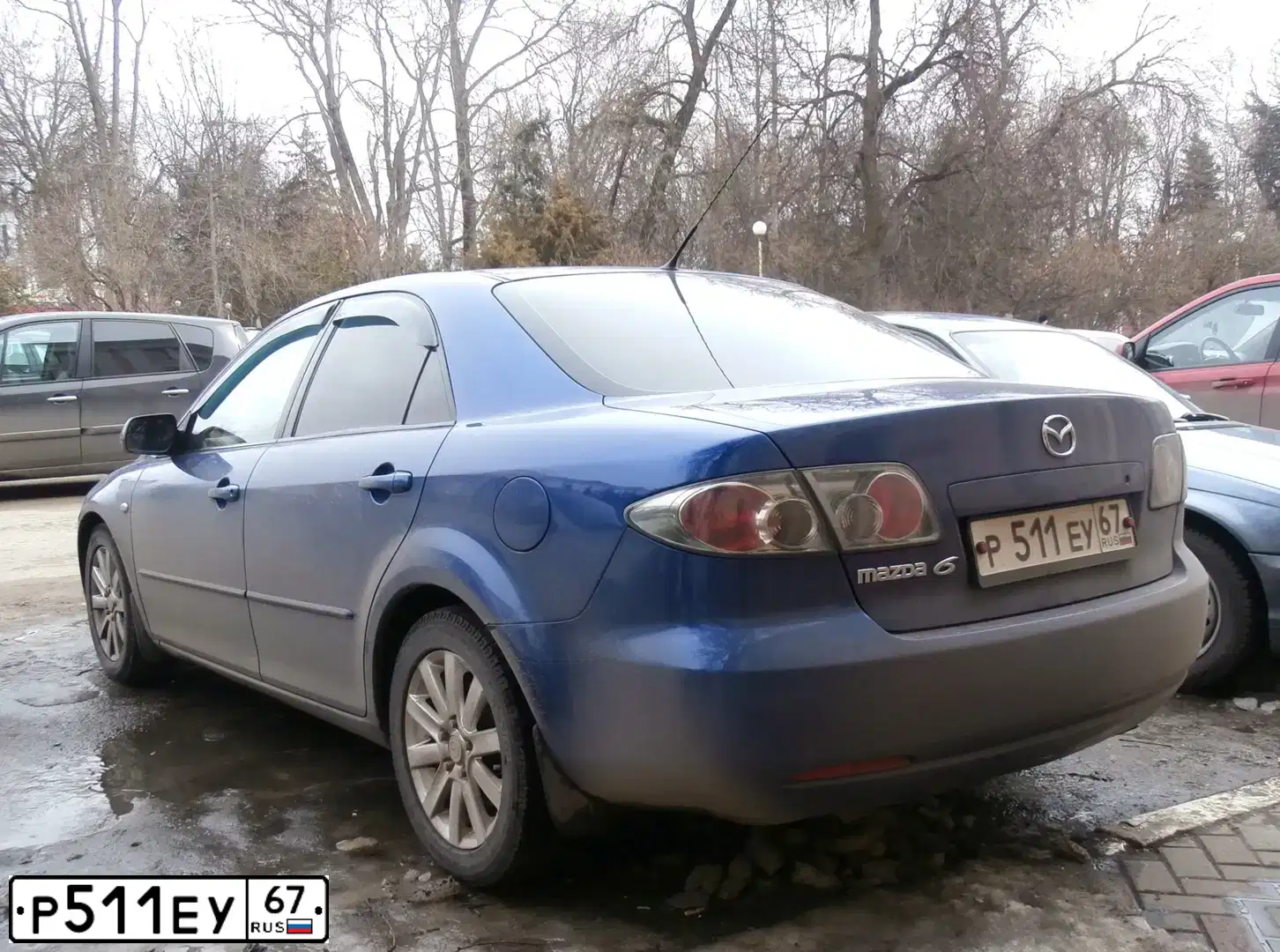 Фото автомобиля MAZDA 6, 2005 — госномер А504СВ67. Цвет: синий