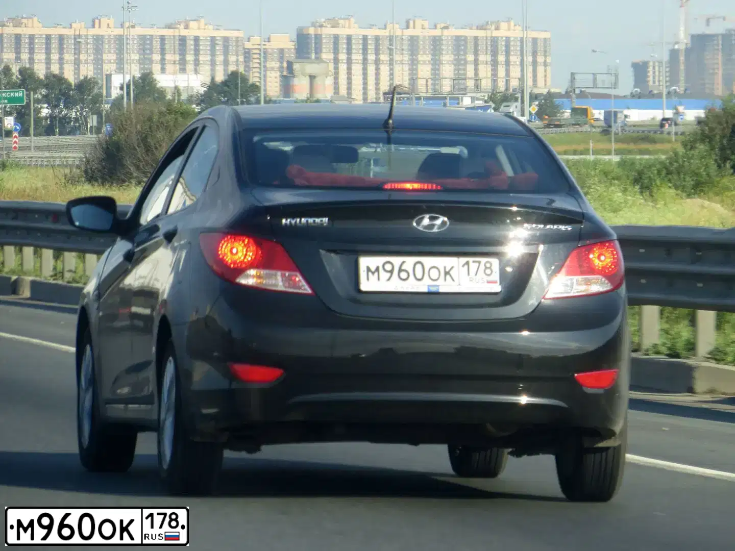 Фото автомобиля HYUNDAI SOLARIS, 2012 — госномер М960ОК178. Цвет: ЧЕРНЫЙ