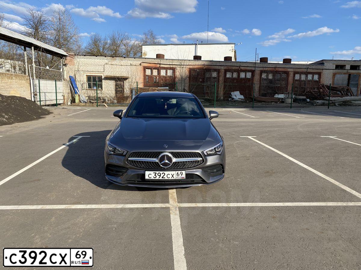 Фото автомобиля MERCEDES CLA-KLASSE, 2020 — госномер С392СХ69. Цвет: СЕРЫЙ
