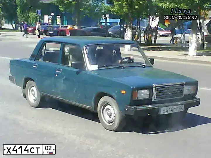 Фото автомобиля LADA 2107, 2006 — госномер Х414СТ02. Цвет: сине-зеленый