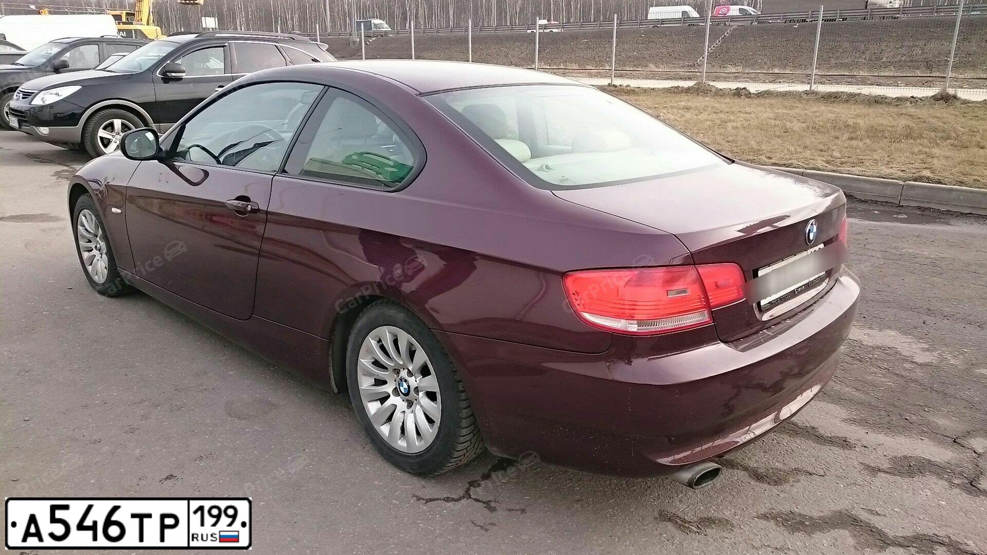 Фото автомобиля BMW SERIE 3, 2009 — госномер Т297МТ39. Цвет: БОРДОВЫЙ