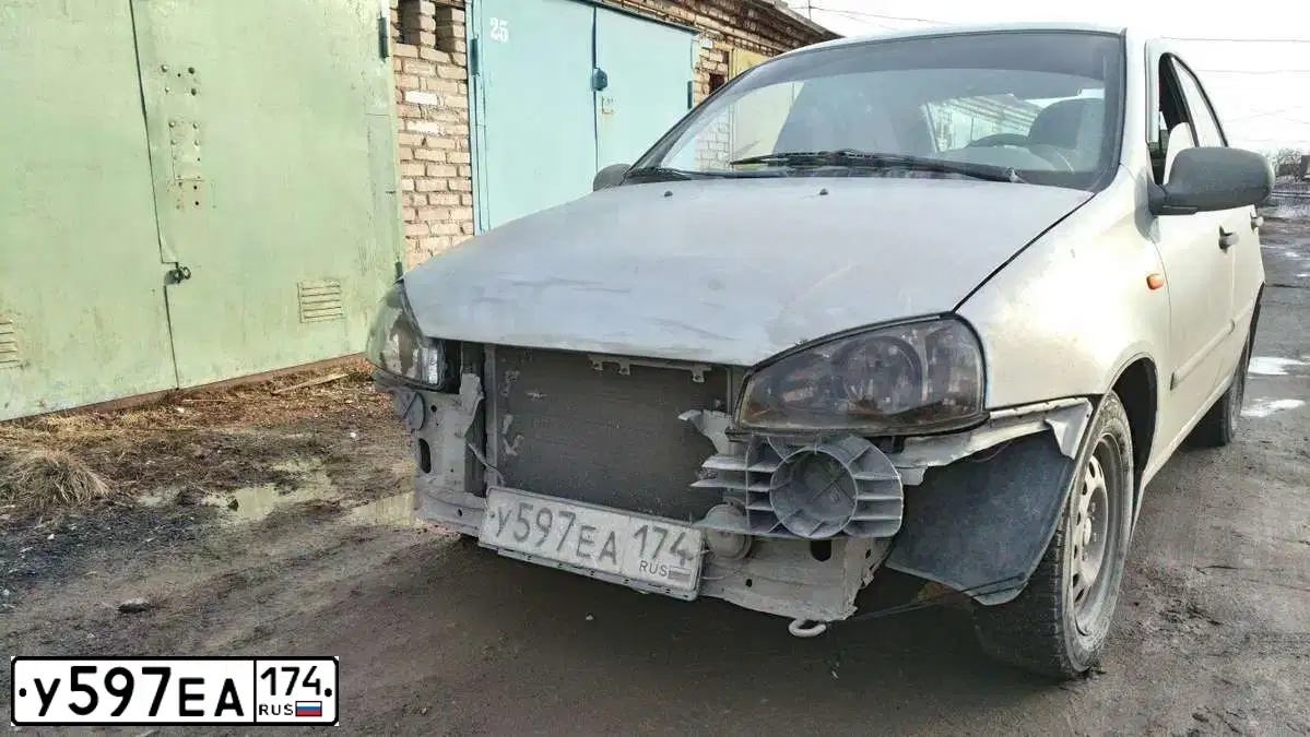 Фото автомобиля LADA 1118 KALINA, 2008 — госномер У597ЕА174. Цвет: СЕРЕБРИСТЫЙ