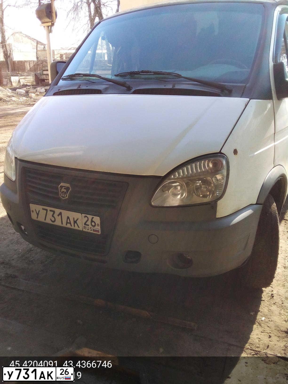 Фото автомобиля GAZ 3302 EL, 2008 — госномер У731АК26. Цвет: Белый