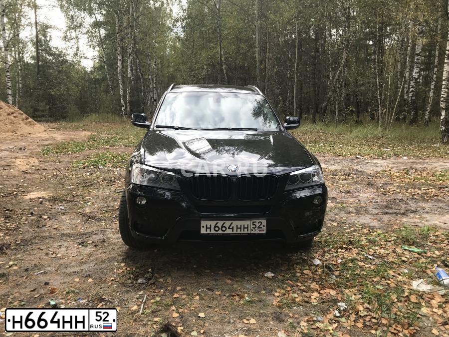 Фото автомобиля BMW X3, 2012 — госномер Р034СЕ716. Цвет: ЧЕРНЫЙ