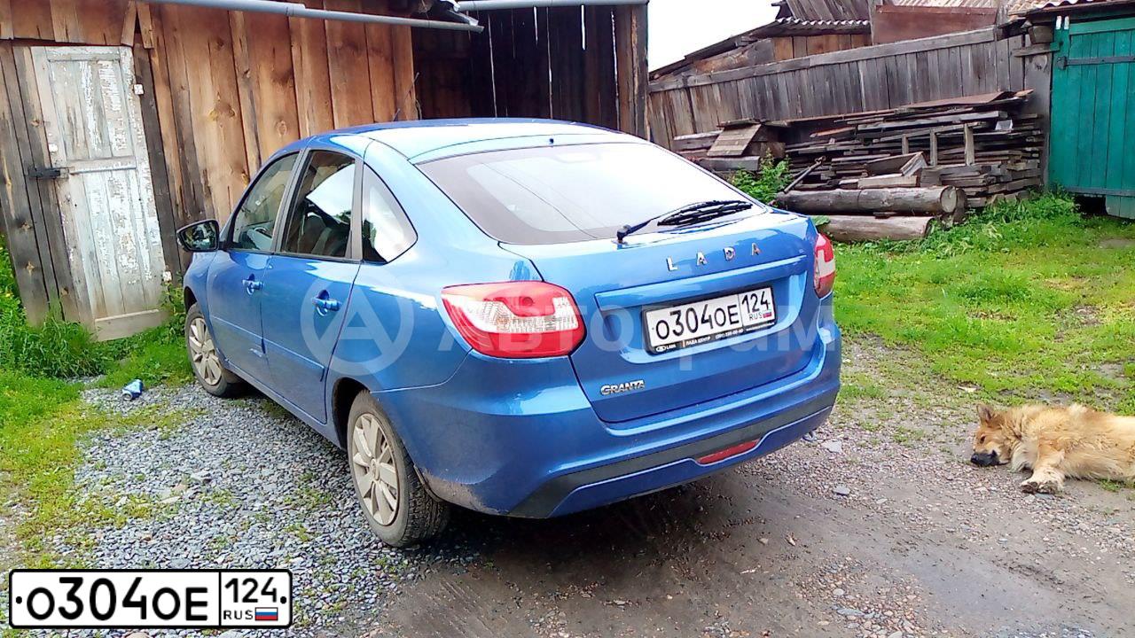 Фото автомобиля LADA GRANTA, 2019 — госномер В602ТК09. Цвет: ЯРКО СИНИЙ