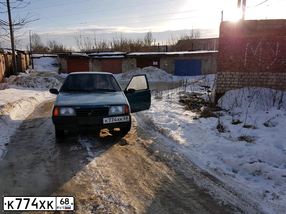 Фото автомобиля LADA 2109 SAMARA, 2001 — госномер К774ХК68. Цвет: СЕРЕБРИСТО-ЗЕЛЕНЫЙ