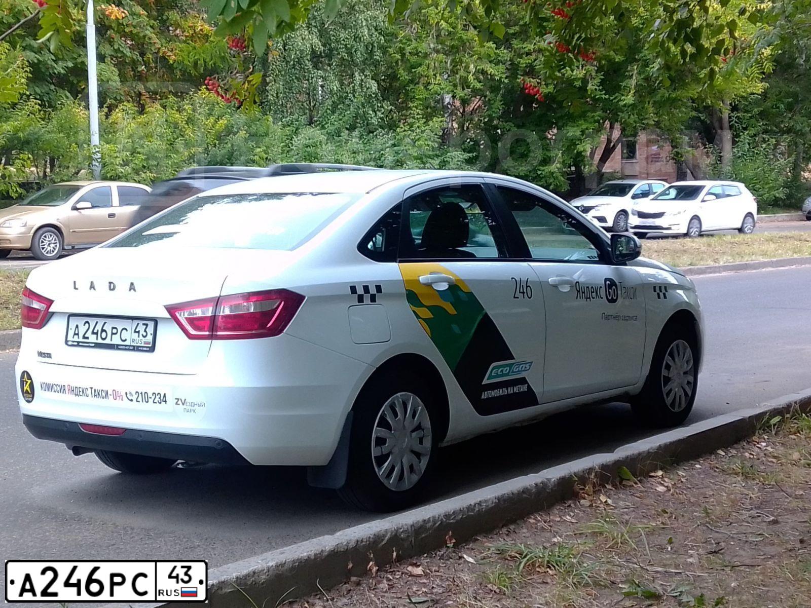 Фото автомобиля LADA VESTA, 2020 — госномер А246РС43. Цвет: Белый