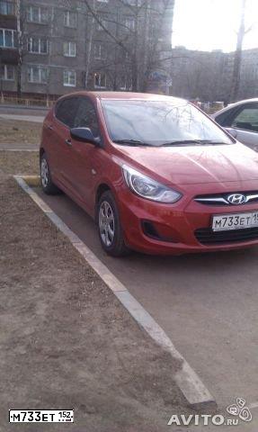 Фото автомобиля HYUNDAI SOLARIS, 2013 — госномер М733ЕТ152. Цвет: КРАСНЫЙ