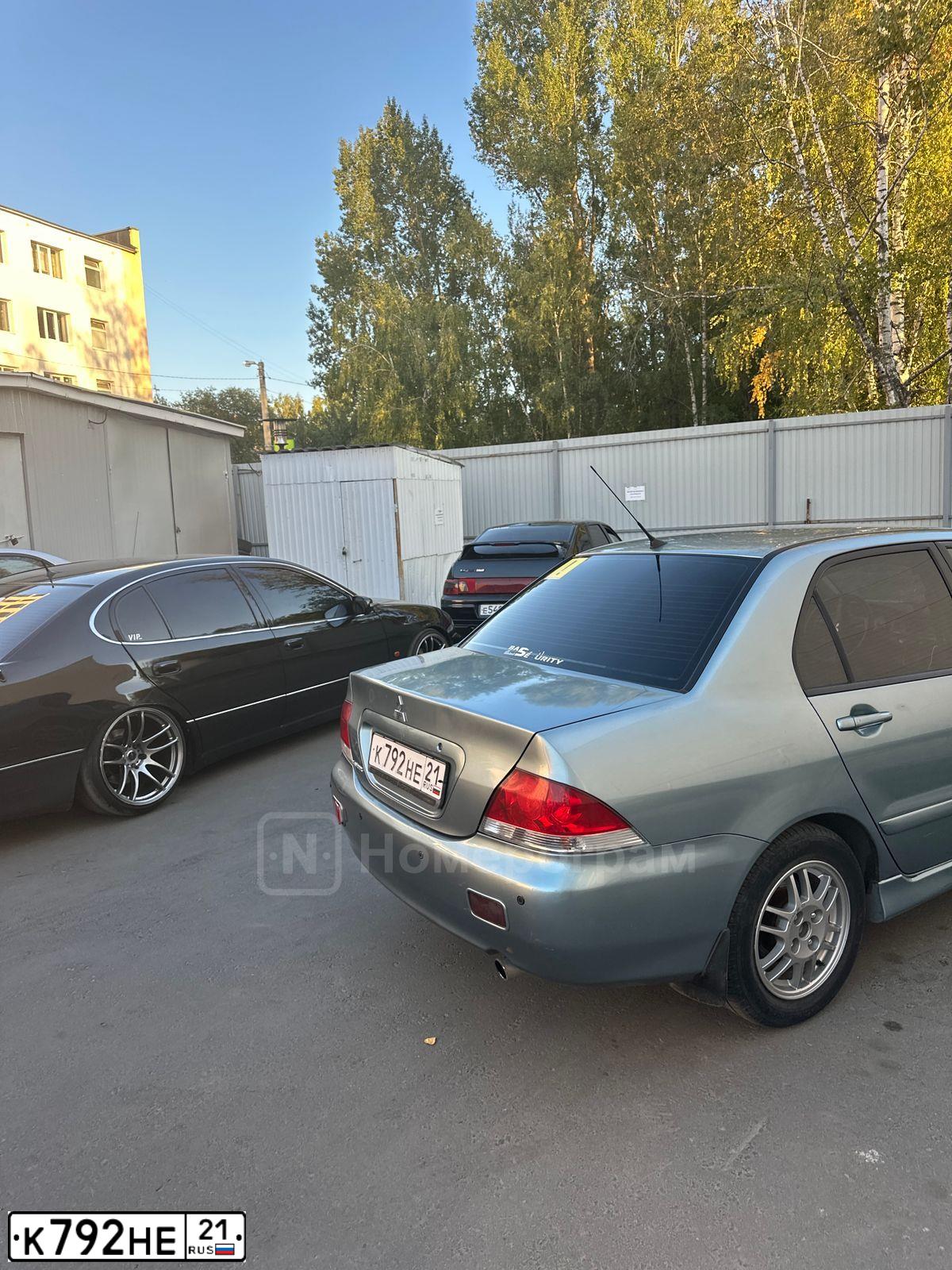 Фото автомобиля MITSUBISHI LANCER, 2007 — госномер Т568АМ58. Цвет: СВЕТЛО-СЕРО-ЗЕЛЕНЫЙ