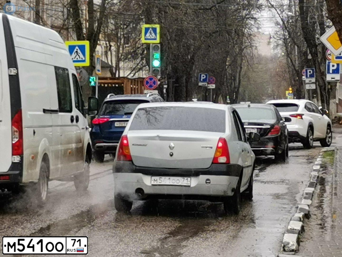 Фото автомобиля RENAULT LOGAN, 2009 — госномер М541ОО71. Цвет: СЕРЫЙ