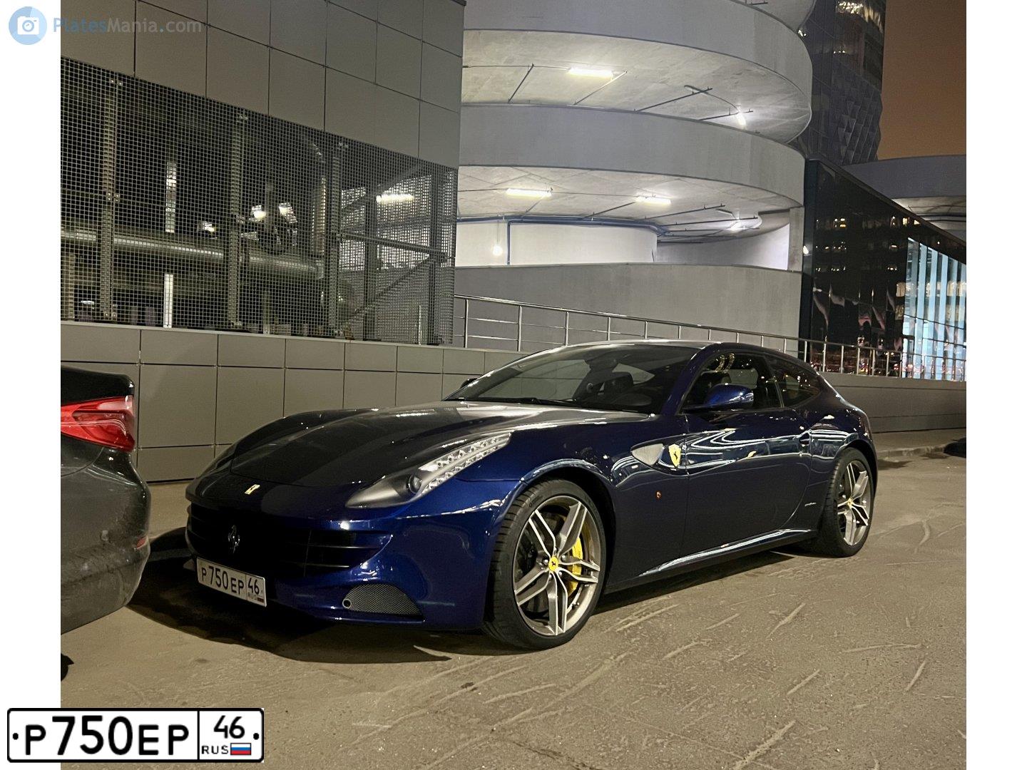 Фото автомобиля FERRARI FF, 2014 — госномер Р750ЕР46. Цвет: СИНИЙ