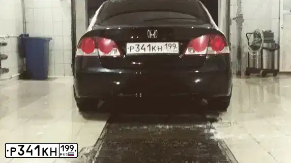 Фото автомобиля HONDA CIVIC, 2008 — госномер А235МН122. Цвет: ЧЕРНЫЙ