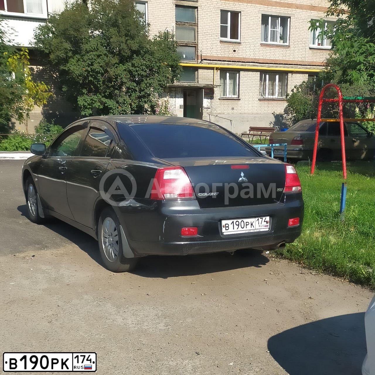 Фото автомобиля MITSUBISHI GALANT, 2006 — госномер В190РК174. Цвет: ЧЕРНЫЙ
