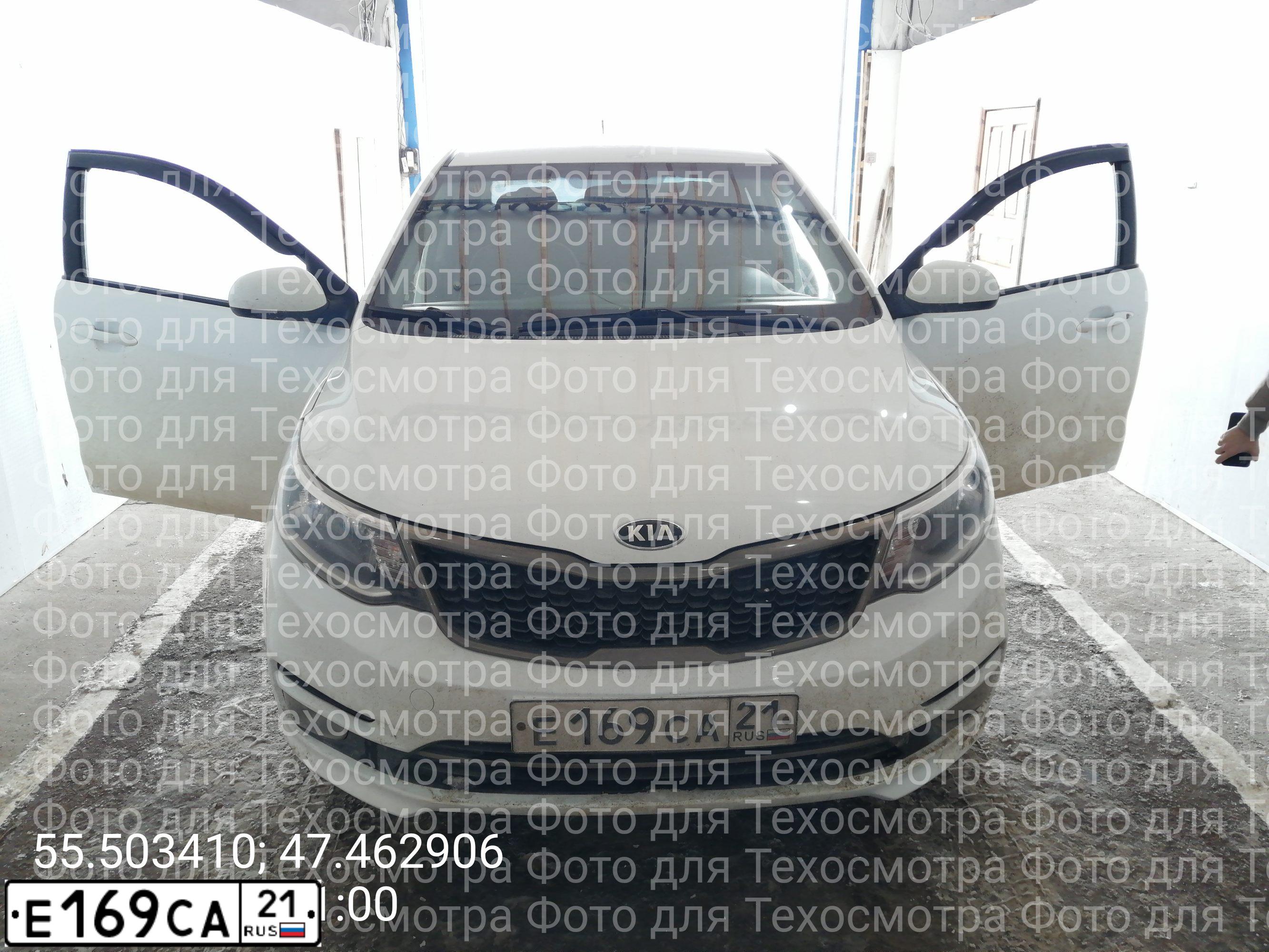 Фото автомобиля KIA RIO, 2016 — госномер К765ХР21. Цвет: БЕЛЫЙ