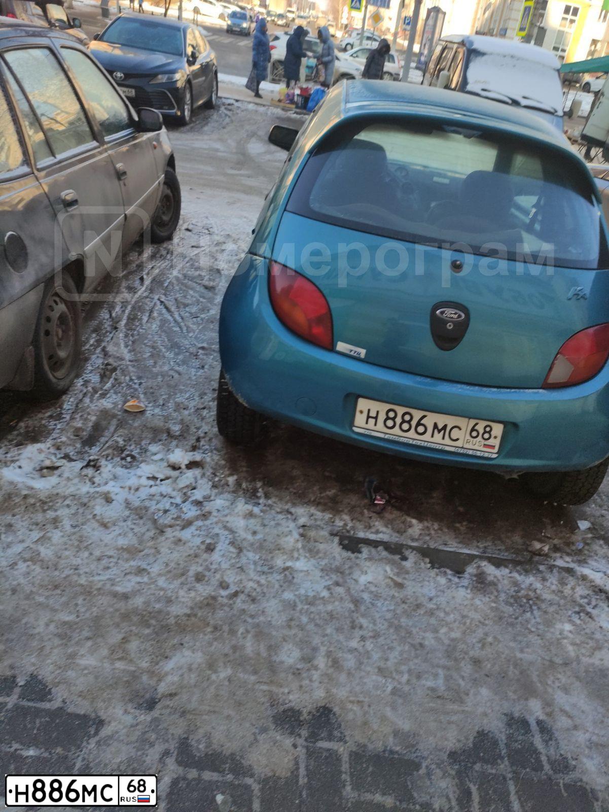 Фото автомобиля FORD KA, 1998 — госномер Н886МС68. Цвет: ЗЕЛЕНО-СИНИЙ