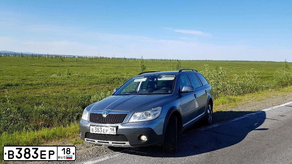 Фото автомобиля SKODA OCTAVIA, 2013 — госномер В349УМ89. Цвет: СЕРЫЙ