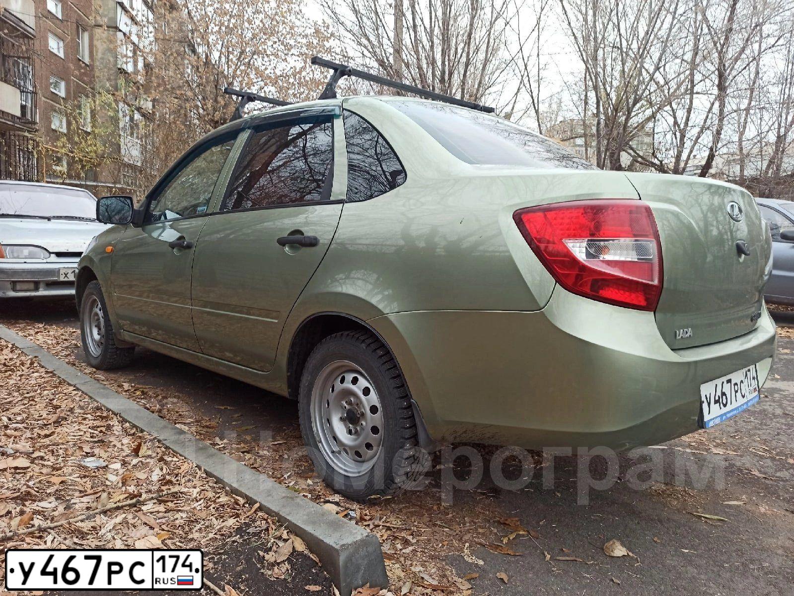 Фото автомобиля LADA 2190 GRANTA, 2013 — госномер У467РС174. Цвет: СВЕТЛО-ЗЕЛЕНЫЙ