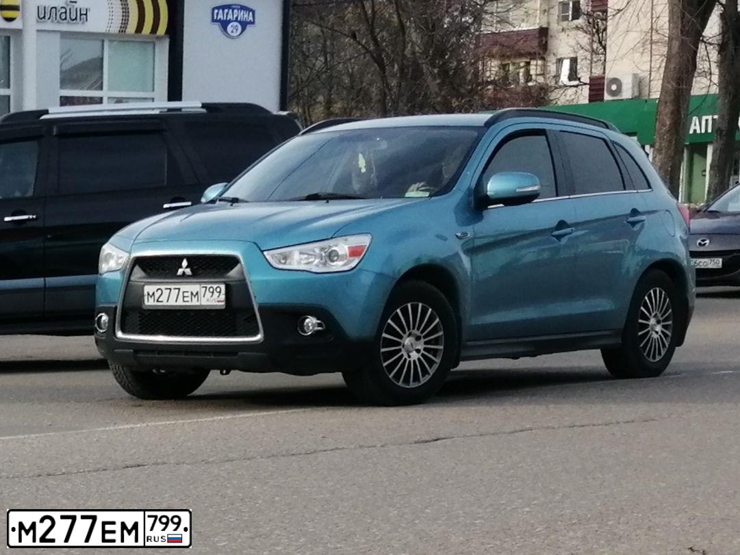 Фото автомобиля MITSUBISHI ASX, 2010 — госномер Х474КК72. Цвет: голубой
