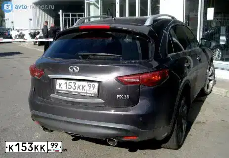 Фото автомобиля INFINITI QX70 /FX/, 2008 — госномер К153КК99. Цвет: КОРИЧНЕВЫЙ