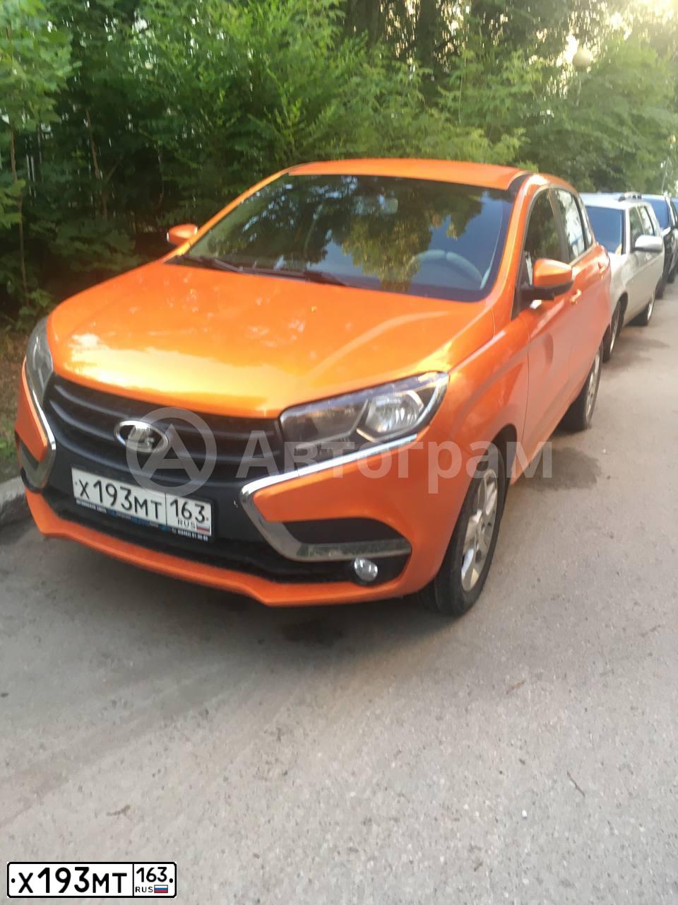 Фото автомобиля LADA XRAY, 2016 — госномер Х193МТ163. Цвет: ЯРКО-ОРАНЖЕВЫЙ