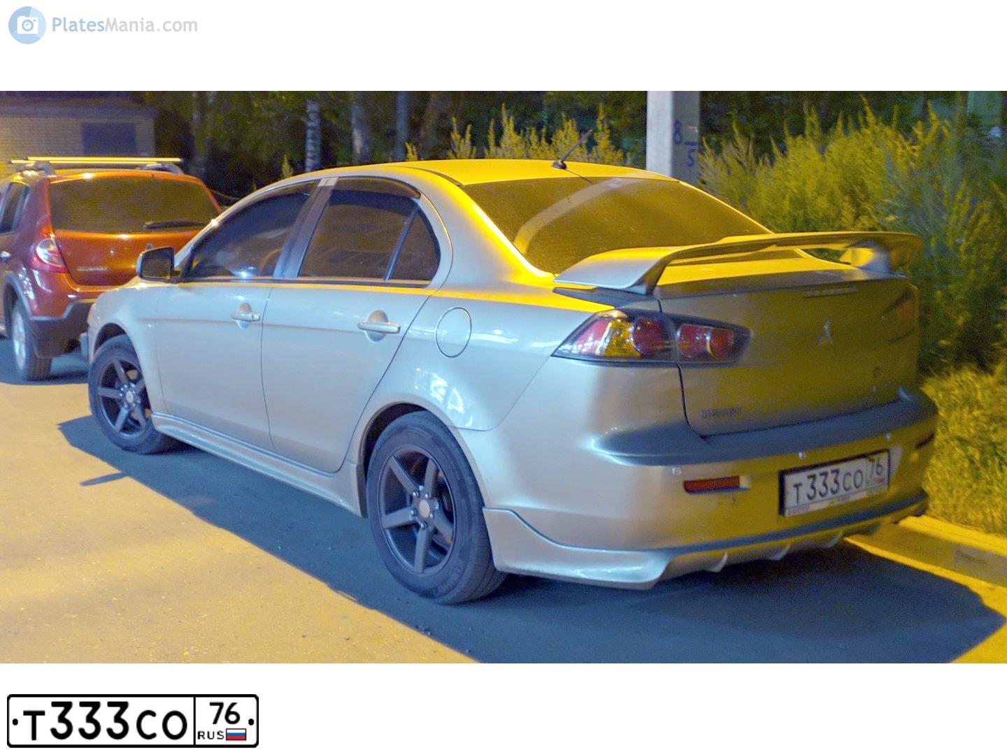 Фото автомобиля MITSUBISHI LANCER, 2011 — госномер Т333СО76. Цвет: БЕЖЕВЫЙ