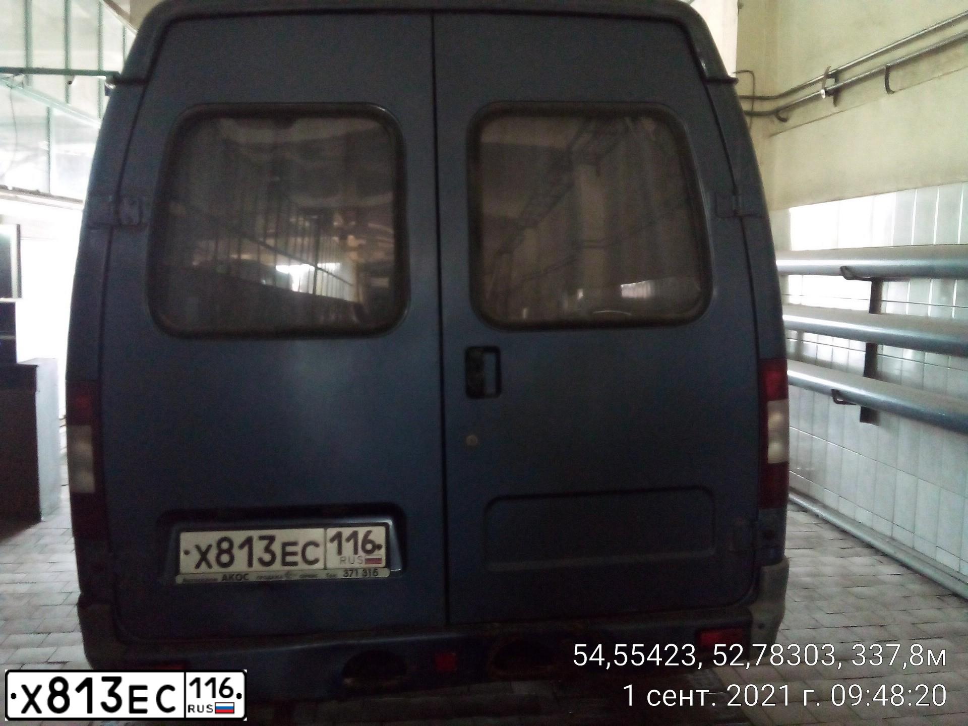 Фото автомобиля GAZ 3221 EL, 2007 — госномер Х813ЕС116. Цвет: МОРСКОЙ БРИЗ