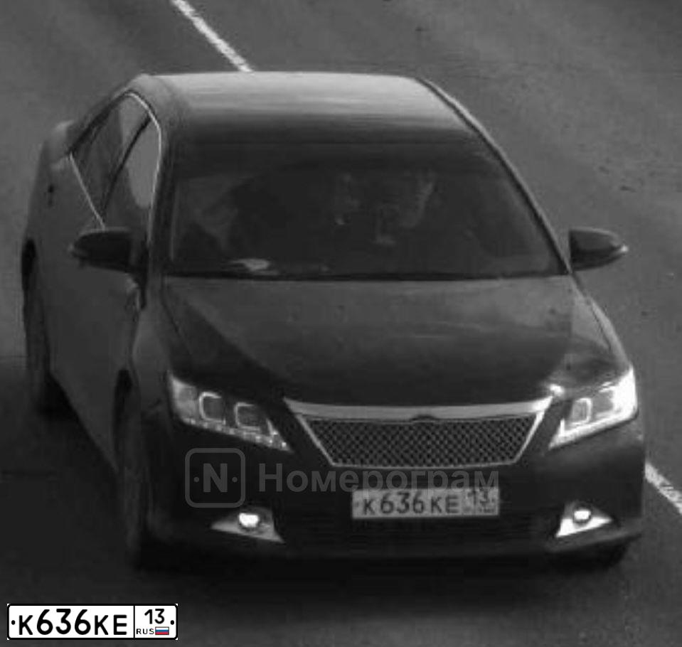 Фото автомобиля TOYOTA CAMRY, 2013 — госномер К636КЕ13. Цвет: ЧЕРНЫЙ МЕТАЛЛИК