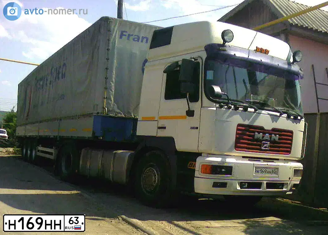 Фото автомобиля MAN 19.000-SERIE, 1999 — госномер Н169НН63. Цвет: БЕЛЫЙ