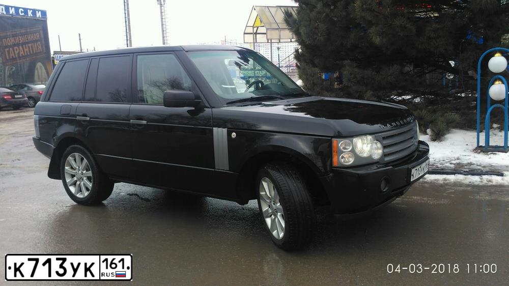 Фото автомобиля LANDROVER RANGE ROVER, 2008 — госномер К737ХВ161. Цвет: ЧЕРНЫЙ