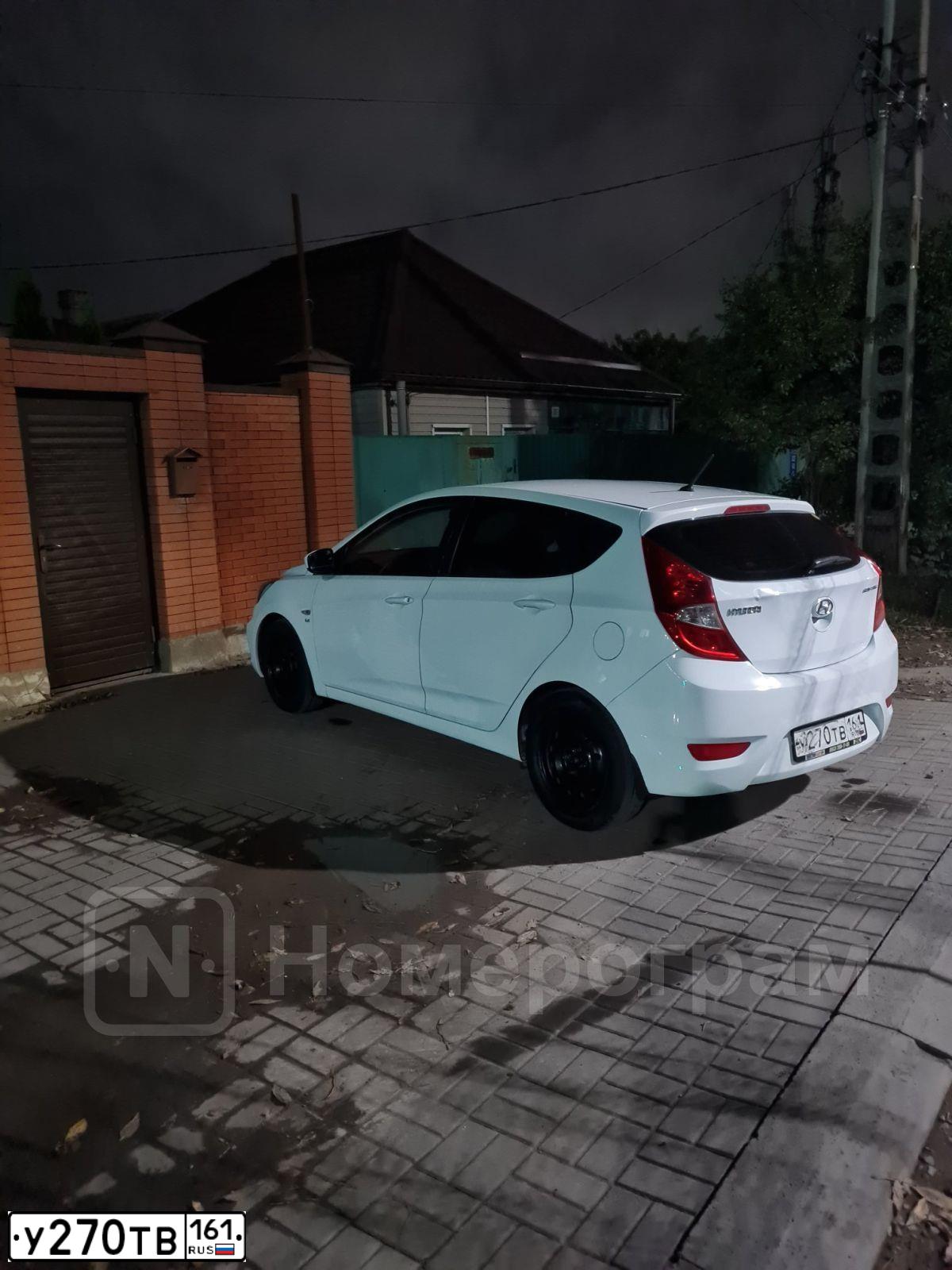 Фото автомобиля HYUNDAI SOLARIS, 2014 — госномер У270ТВ161. Цвет: Белый