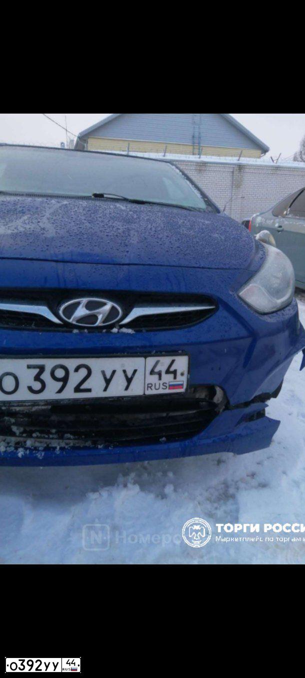 Фото автомобиля HYUNDAI SOLARIS, 2013 — госномер О392УУ44. Цвет: ТЕМНО-СИНИЙ