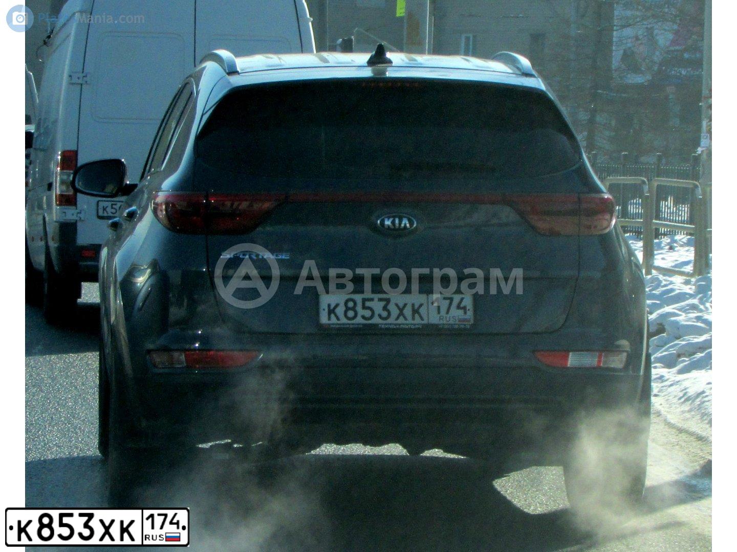 Фото автомобиля KIA SPORTAGE, 2017 — госномер Н164МХ45. Цвет: синий