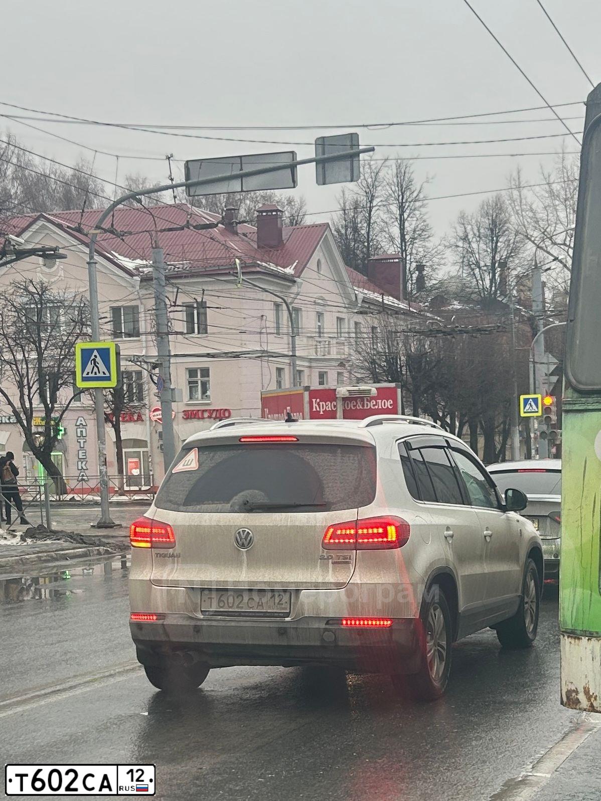 Фото автомобиля VOLKSWAGEN TIGUAN, 2013 — госномер Т602СА12. Цвет: БЕЛЫЙ