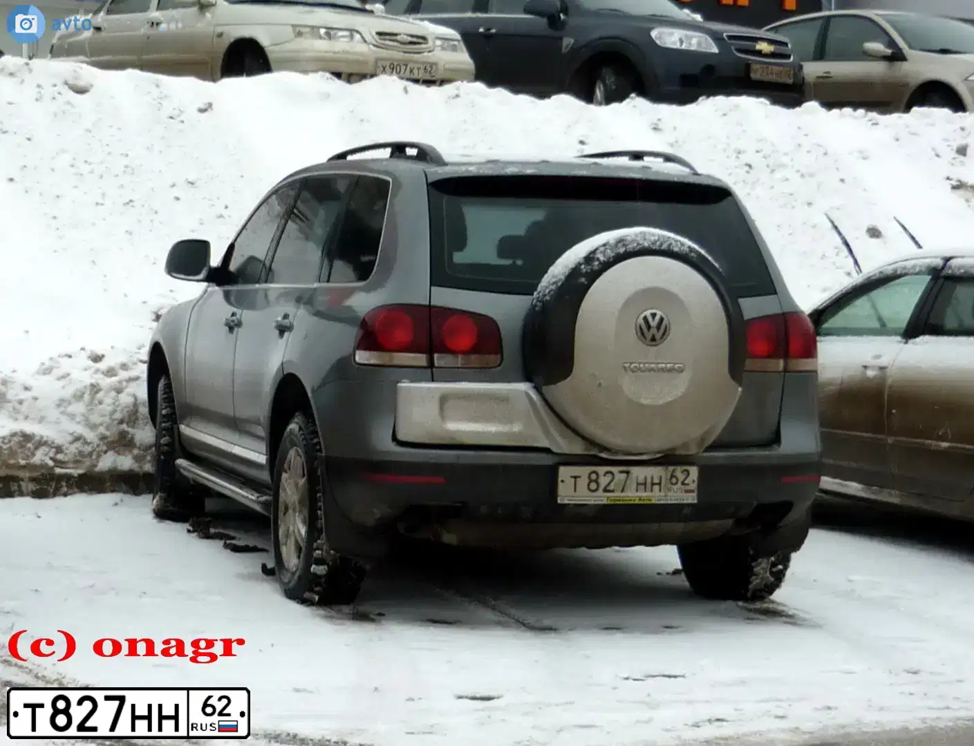 Фото автомобиля ФОЛЬКСВАГЕН TOUAREG, 2008 — госномер К290НМ62. Цвет: СВЕТЛО-СЕРЫЙ